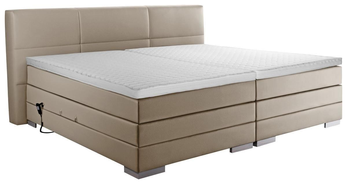 BOXSPRINGBETT 200/200 cm  in Schlammfarben  - Schlammfarben/Silberfarben, MODERN, Holzwerkstoff/Textil (200/200cm) - Livetastic