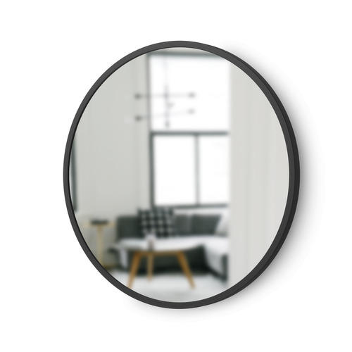 WANDSPIEGEL 61/61/3 cm in rund - Schwarz, Design, Glas/Kunststoff (61/61/3cm) - Umbra