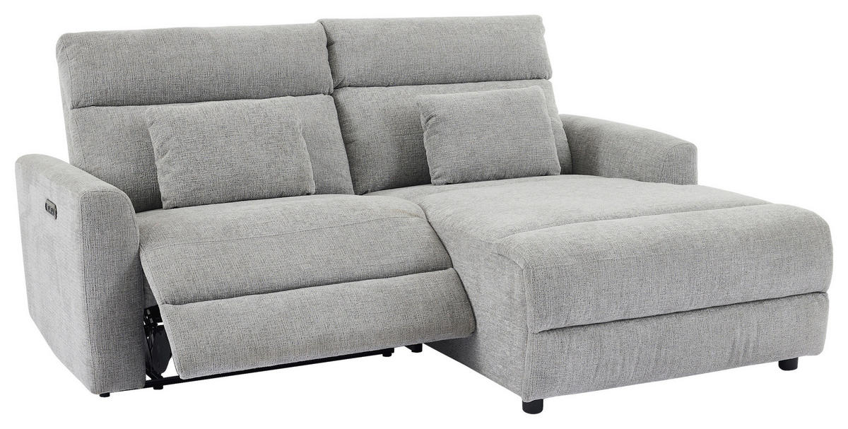 ECKSOFA Grau Webstoff  - Schwarz/Grau, Design, Kunststoff/Textil (212/101cm) - Carryhome
