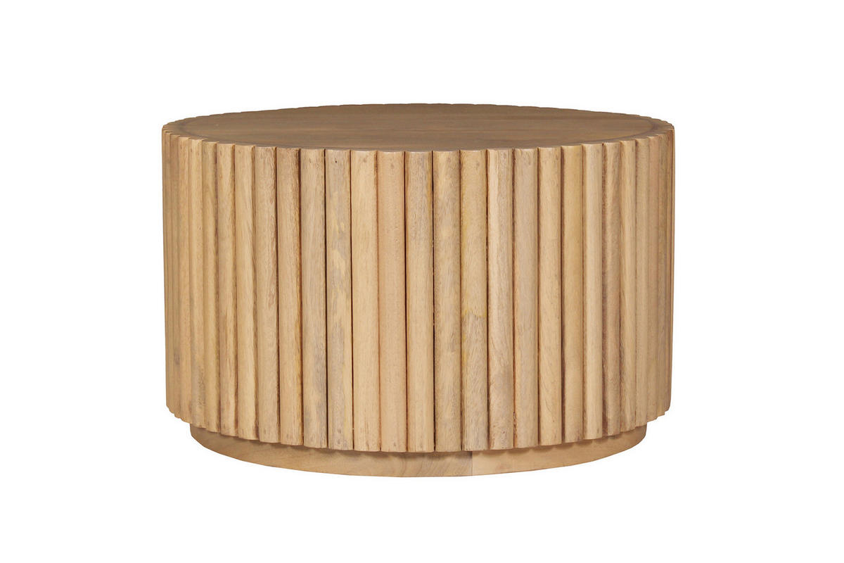 COUCHTISCH Mangoholz massiv 55/55/34 cm rund Naturfarben  - Naturfarben, Design, Holz (55/55/34cm) - MID.YOU