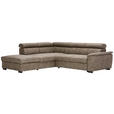 ECKSOFA in Lederlook Taupe  230/263 cm  - Taupe/Schwarz, Design, Kunststoff/Textil (230/263cm) - Hom`in