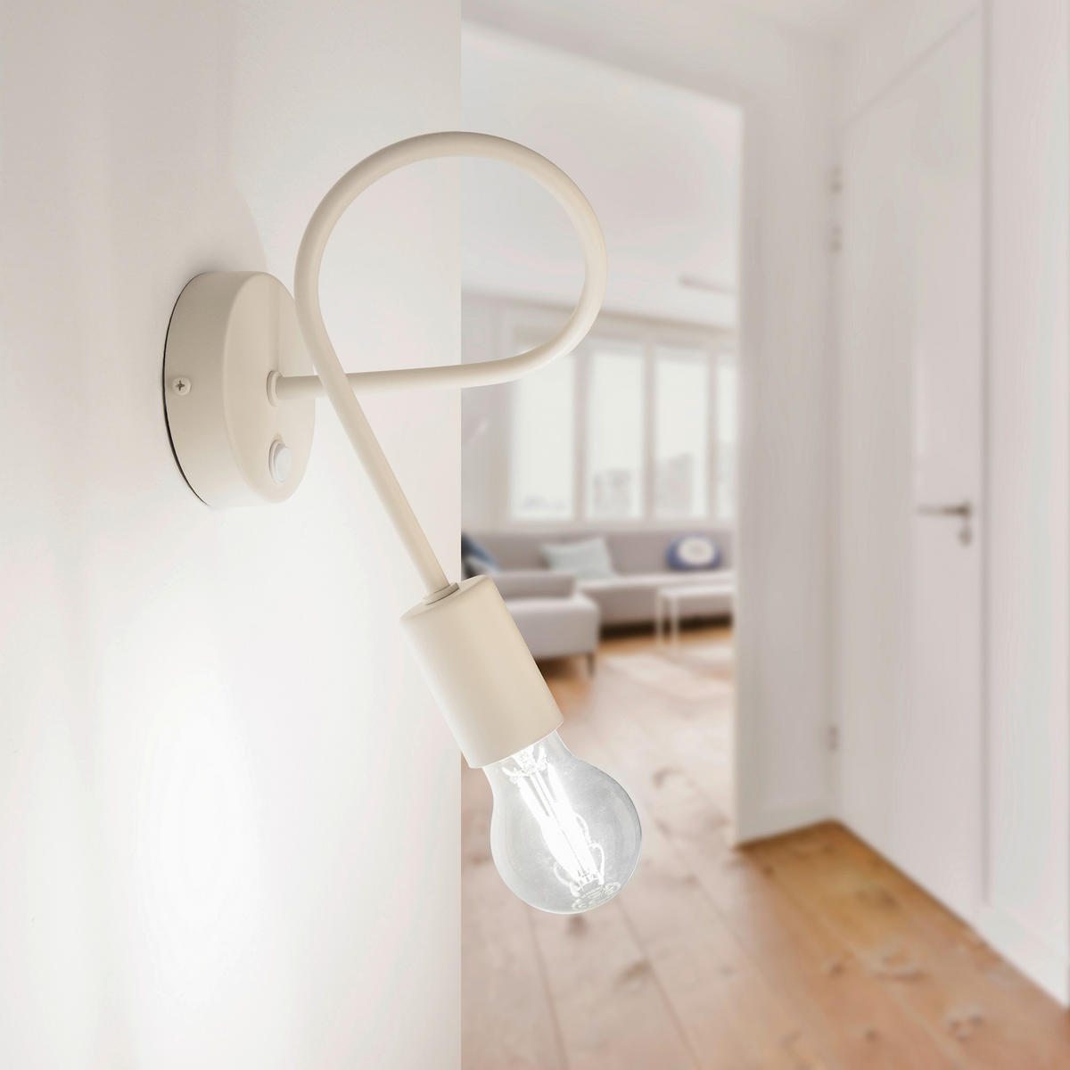 WANDLEUCHTE Oxford 20/20/24 cm  - Creme, Design, Metall (20/20/24cm)