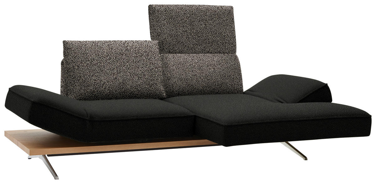 ECKSOFA in Flachgewebe Dunkelgrün  - Chromfarben/Dunkelgrün, Design, Holz/Textil (240/132cm) - Koinor