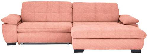 ECKSOFA in Webstoff Koralle  - Koralle/Schwarz, Design, Textil/Metall (265/180cm) - Carryhome