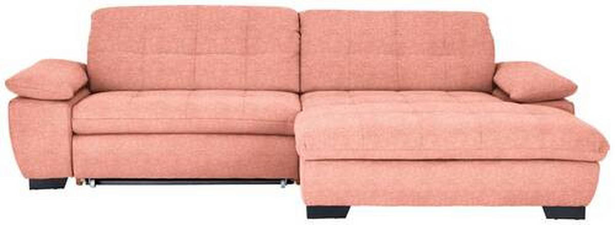 ECKSOFA in Webstoff Koralle  - Koralle/Schwarz, Design, Textil/Metall (265/180cm) - Carryhome
