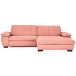 ECKSOFA in Webstoff Koralle  - Koralle/Schwarz, Design, Textil/Metall (265/180cm) - Carryhome