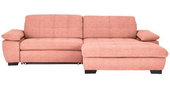 ECKSOFA in Webstoff Koralle  - Koralle/Schwarz, Design, Textil/Metall (265/180cm) - Carryhome