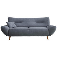 3-SITZER-SOFA in Chenille Hellblau  - Wildeiche/Hellblau, MODERN, Holz/Textil (205/81/90cm) - MID.YOU