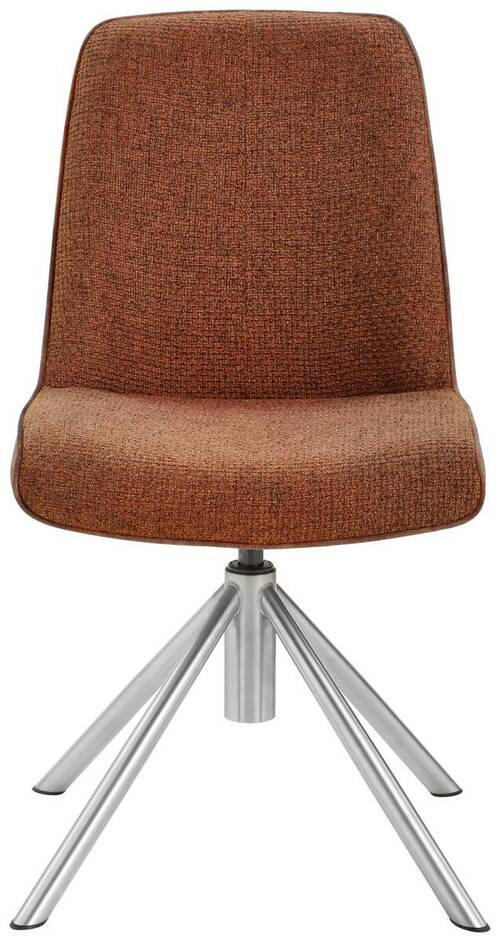 STUHL drehbar  in Edelstahl Flachgewebe Metall, Textil  - Edelstahlfarben/Rostfarben, Design, Textil/Metall (49/88/64cm) - Novel