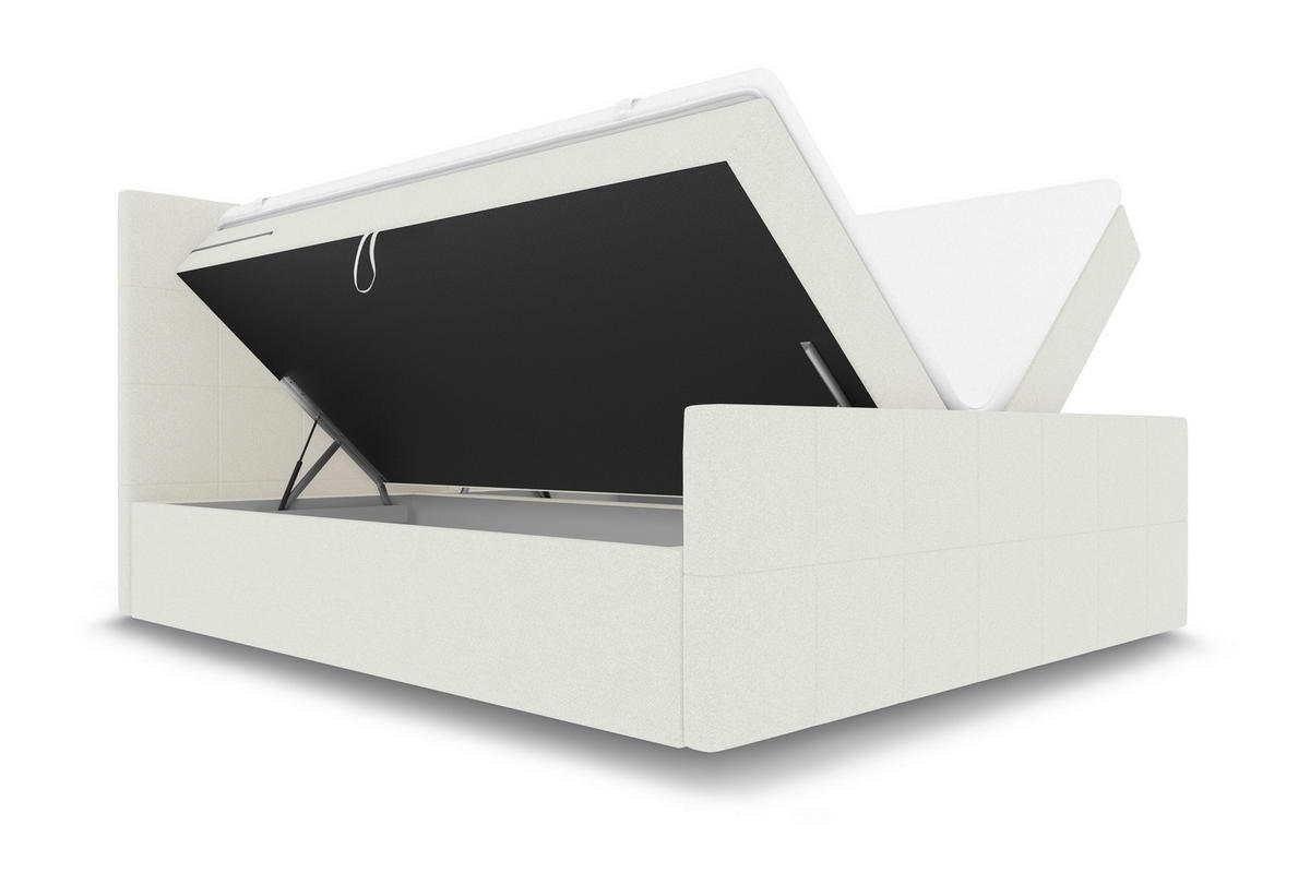 BOXBETT 160/200 cm  in Creme  - Creme, KONVENTIONELL, Kunststoff/Textil (160/200cm) - Boxxx
