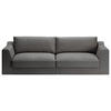 BIGSOFA Chenille, Flachgewebe Dunkelgrau  - Dunkelgrau/Schwarz, Design, Kunststoff/Textil (276/90/109cm) - home24