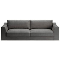 BIGSOFA Chenille, Flachgewebe Dunkelgrau  - Dunkelgrau/Schwarz, Design, Kunststoff/Textil (276/90/109cm) - home24