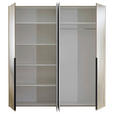 KLEIDERSCHRANK  in Weiß, Eichefarben  - Eichefarben/Schwarz, KONVENTIONELL, Holzwerkstoff/Kunststoff (200/210/56cm) - Carryhome