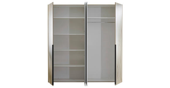 KLEIDERSCHRANK  in Weiß, Eichefarben  - Eichefarben/Schwarz, KONVENTIONELL, Holzwerkstoff/Kunststoff (200/210/56cm) - Carryhome