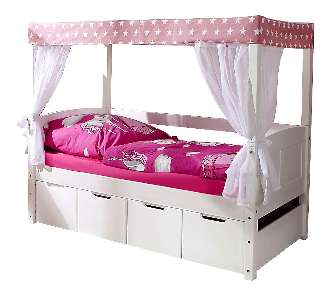 Himmelbett in Rosa, Weiß