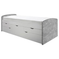 AUSZIEHBETT 90/200 cm Grau, Weiss  - Weiss/Schwarz, Konventionell, Holzwerkstoff/Kunststoff (90/200cm) - MID.YOU