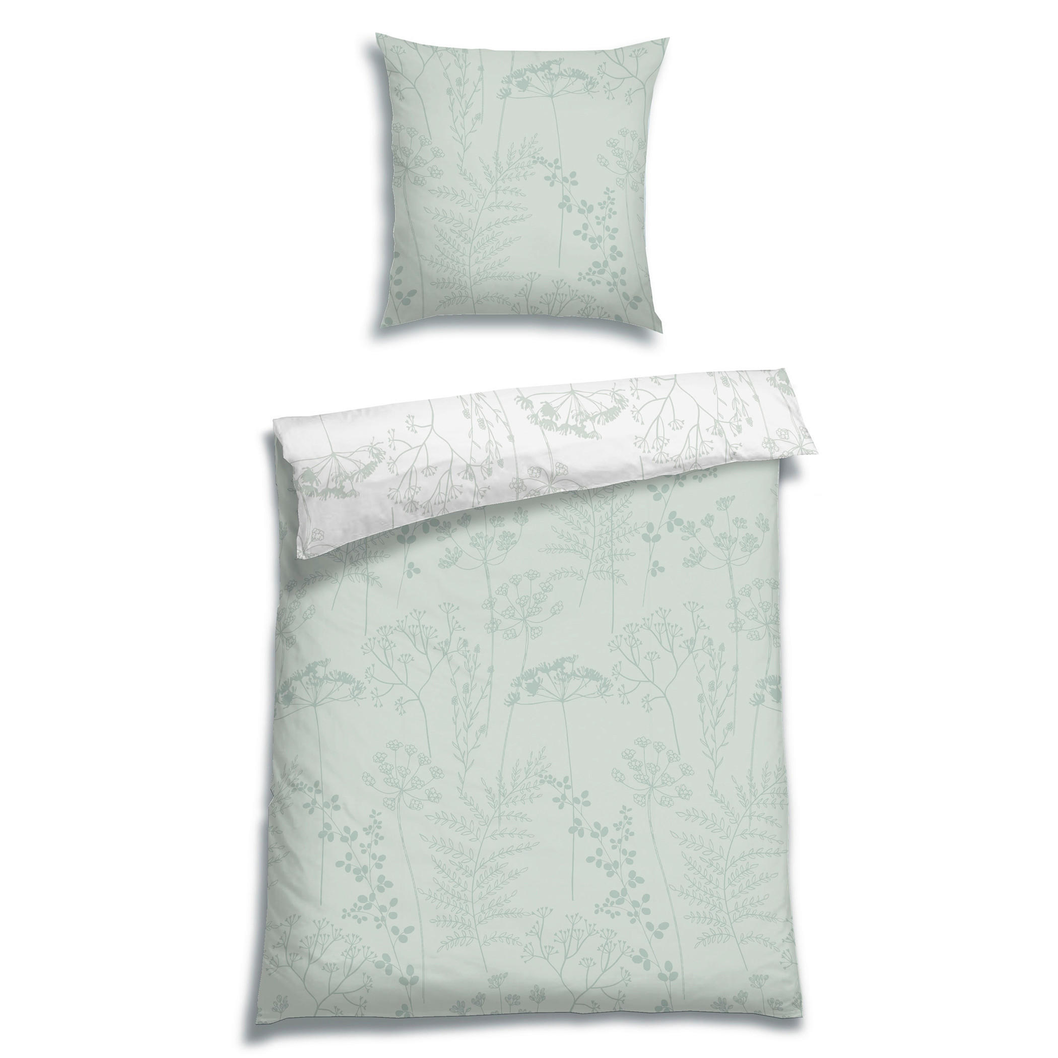 BETTWÄSCHE 2-teilig Flanell 135/200 cm  - Salbeigrün, Design, Textil (135/200cm) - Florella