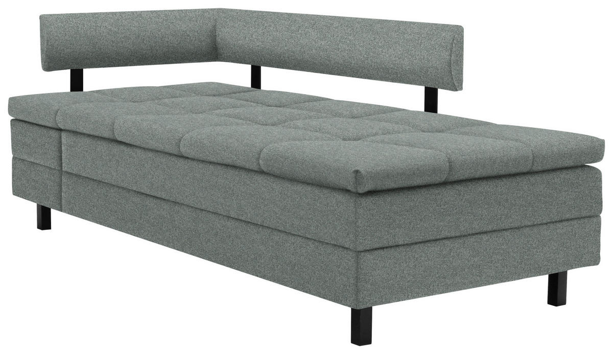 LIEGE in Flachgewebe Türkis  - Türkis/Schwarz, MODERN, Textil/Metall (208/77/98cm) - Joka