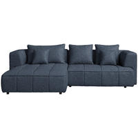 ECKSOFA  in Webstoff Dunkelblau  188/288 cm  - Schwarz/Dunkelblau, Design, Kunststoff/Textil (188/288cm) - Welnova