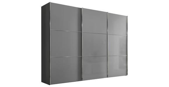 SCHWEBETÜRENSCHRANK 298/222/68 cm 3-türig  - Chromfarben/Dunkelgrau, KONVENTIONELL, Glas/Holzwerkstoff (298/222/68cm) - Moderano