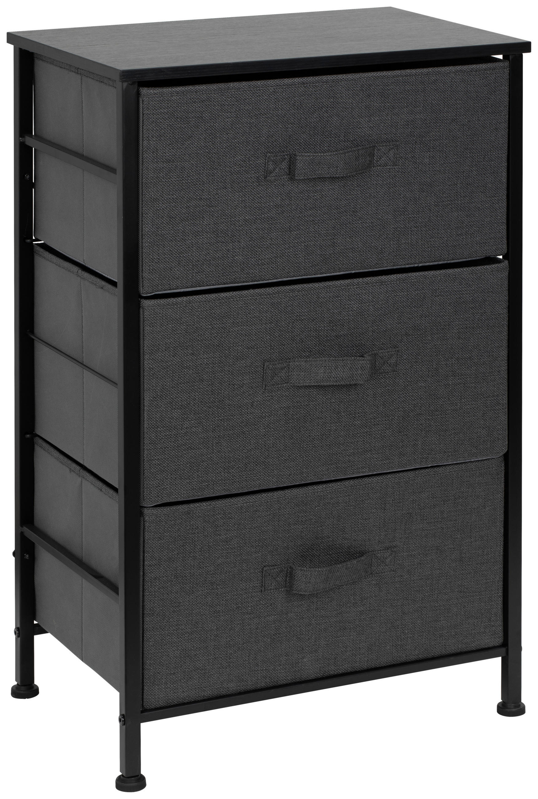 KOMMODE  in 45/71.5/30 cm  - Dunkelgrau/Schwarz, MODERN, Holzwerkstoff/Textil (45/71.5/30cm) - PBJ