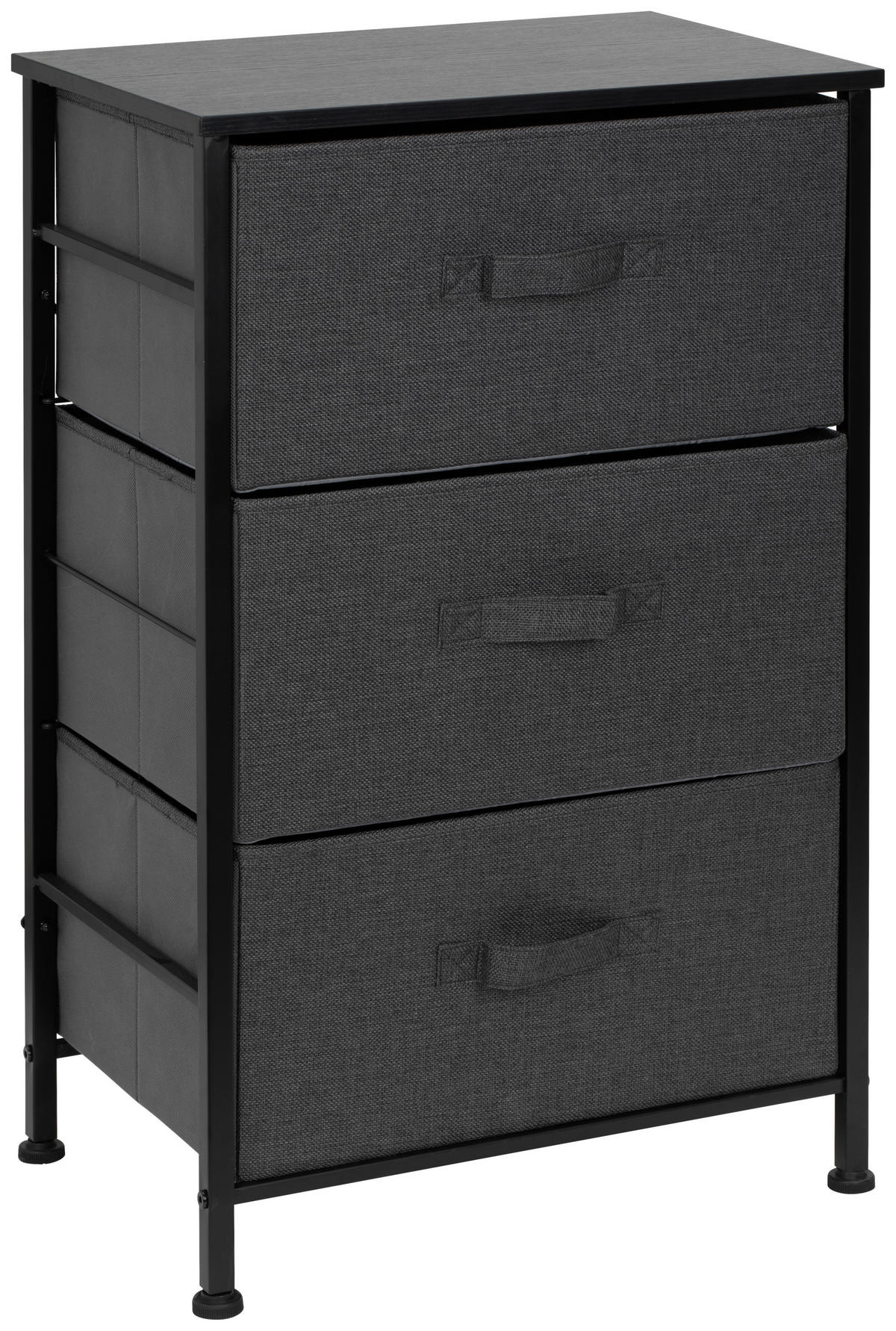 KOMMODE  in 45/71.5/30 cm  - Dunkelgrau/Schwarz, MODERN, Holzwerkstoff/Textil (45/71.5/30cm) - PBJ