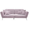 3-SITZER-SOFA Cord Aubergine  - Chromfarben/Aubergine, KONVENTIONELL, Kunststoff/Textil (260/90/125cm) - SetOne by Musterring
