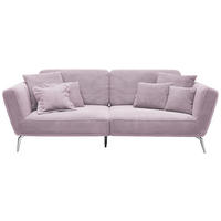 3-SITZER-SOFA Cord Aubergine  - Chromfarben/Aubergine, KONVENTIONELL, Kunststoff/Textil (260/90/125cm) - SetOne by Musterring