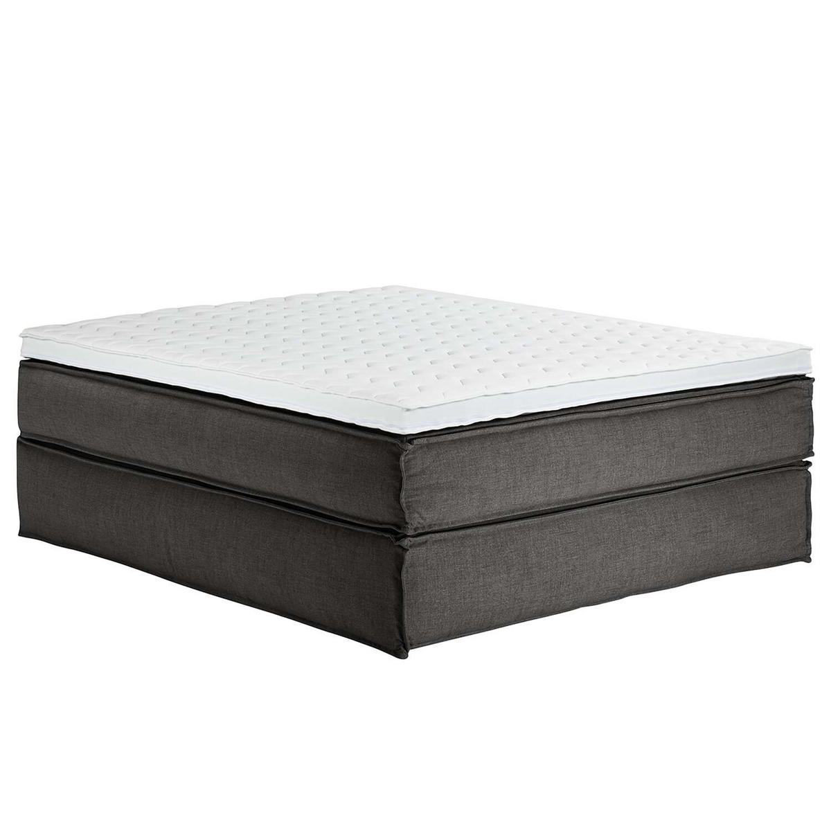 BOXSPRINGBETT 160/220 cm  in Anthrazit  - Anthrazit/Schwarz, Design, Textil (160/220cm) - home24