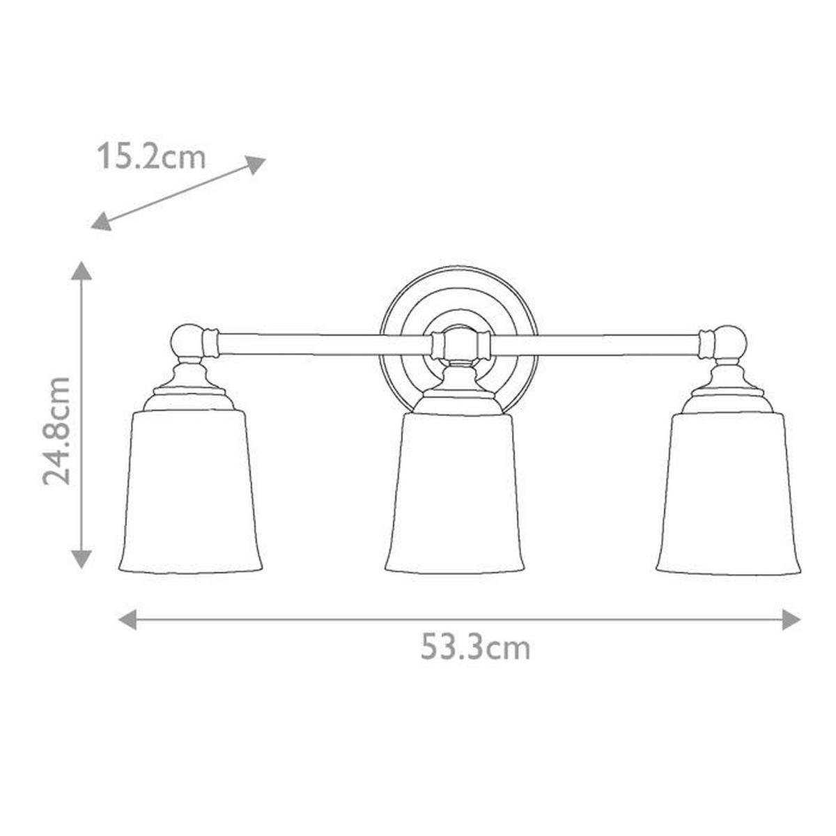 BADEZIMMER-WANDLEUCHTE Hugolake 53.3/24.8 /15.2 cm  - Messingfarben, KONVENTIONELL, Glas/Metall (53.3/24.8 /15.2cm) - Elstead Lighting
