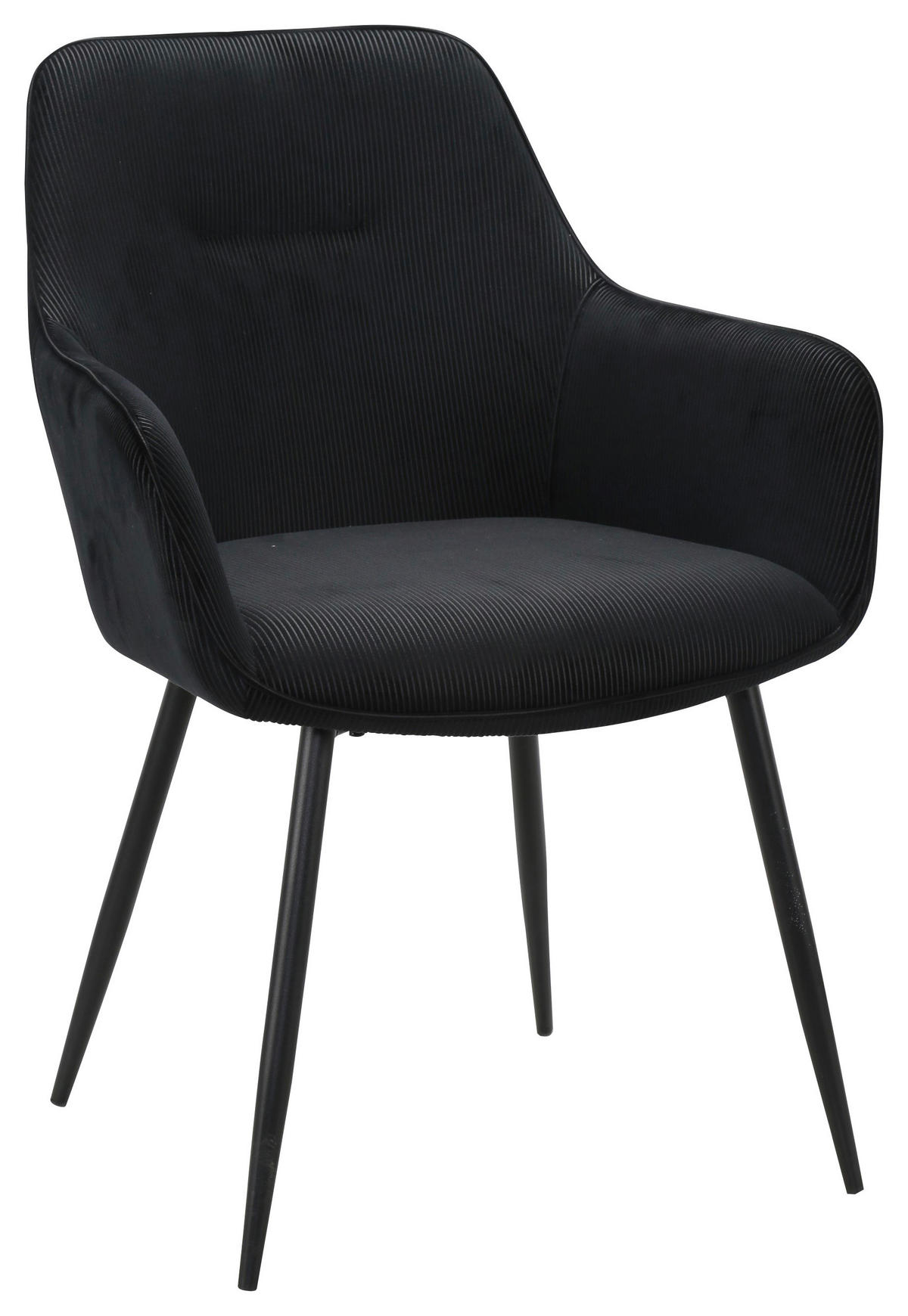 ARMLEHNSTUHL-SET 2 Stück  in Eisen Cord  - Schwarz, Design, Textil/Metall (57/85/60cm) - Novel