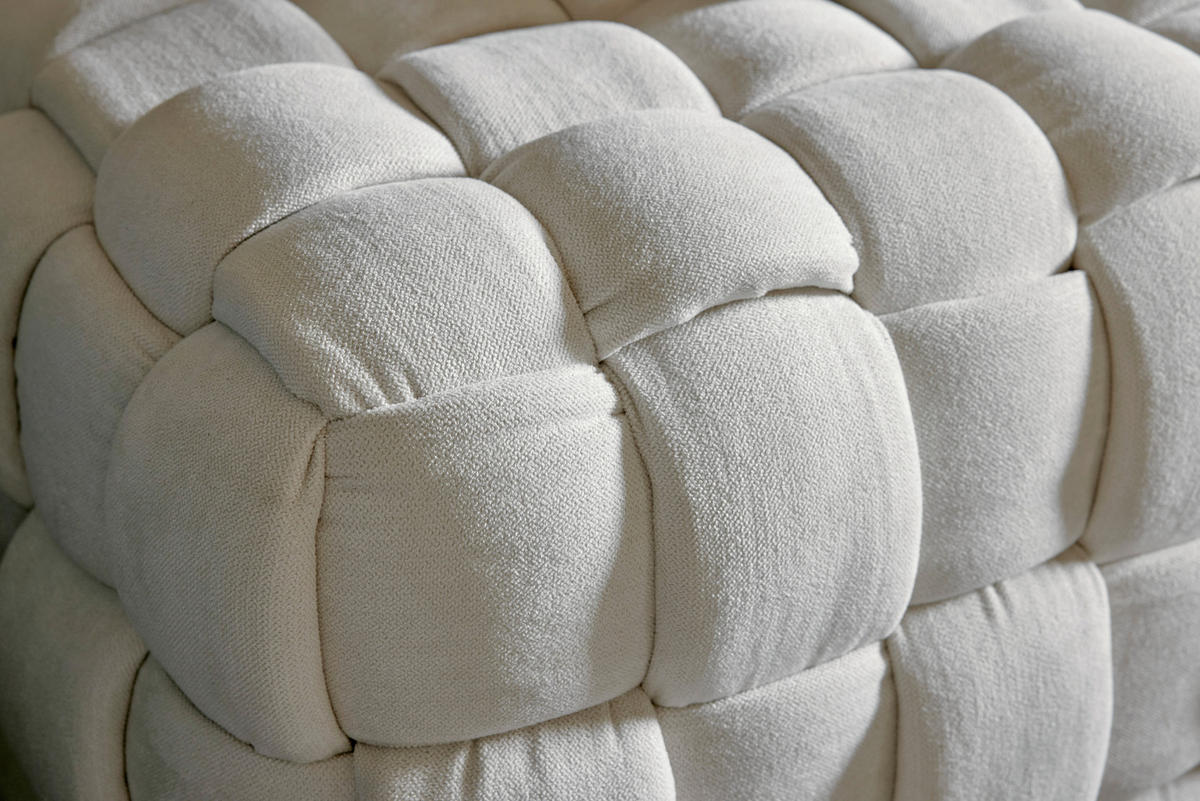 SITZWÜRFEL Samt  - Creme, MODERN, Textil (78/43/78cm)