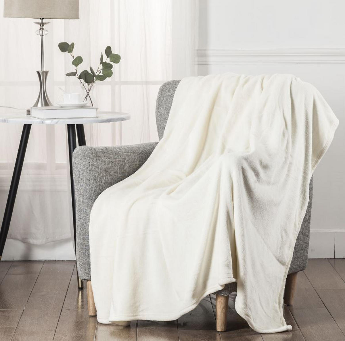 DECKE EMMA 140/190 cm  - Weiß, Basics, Textil (140/190cm) - Novel