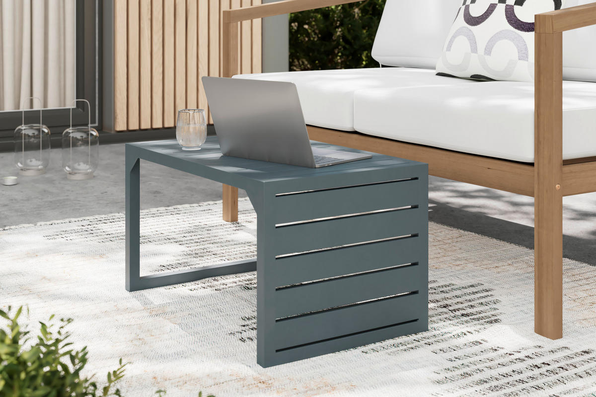 ZAHRADNÍ STOLEK, kov, 60/34/38 cm - tmavě šedá, Moderní, kov (60/34/38cm) - Ambia Garden