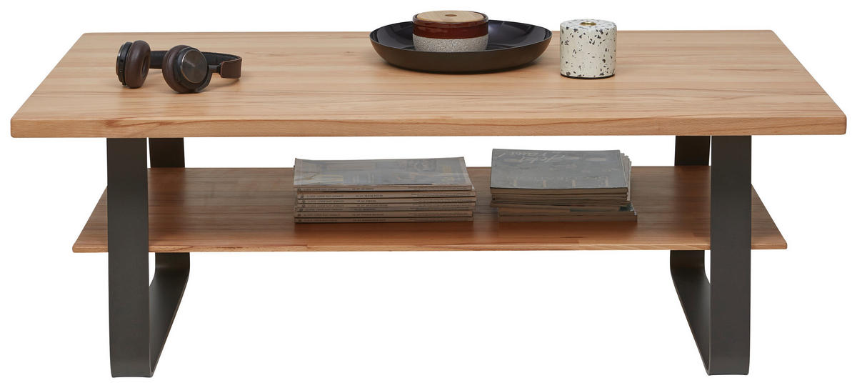 COUCHTISCH in Holz, Metall 120/70/42,6 cm  - Schwarz/Kernbuche, Natur, Holz/Metall (120/70/42,6cm) - Valnatura