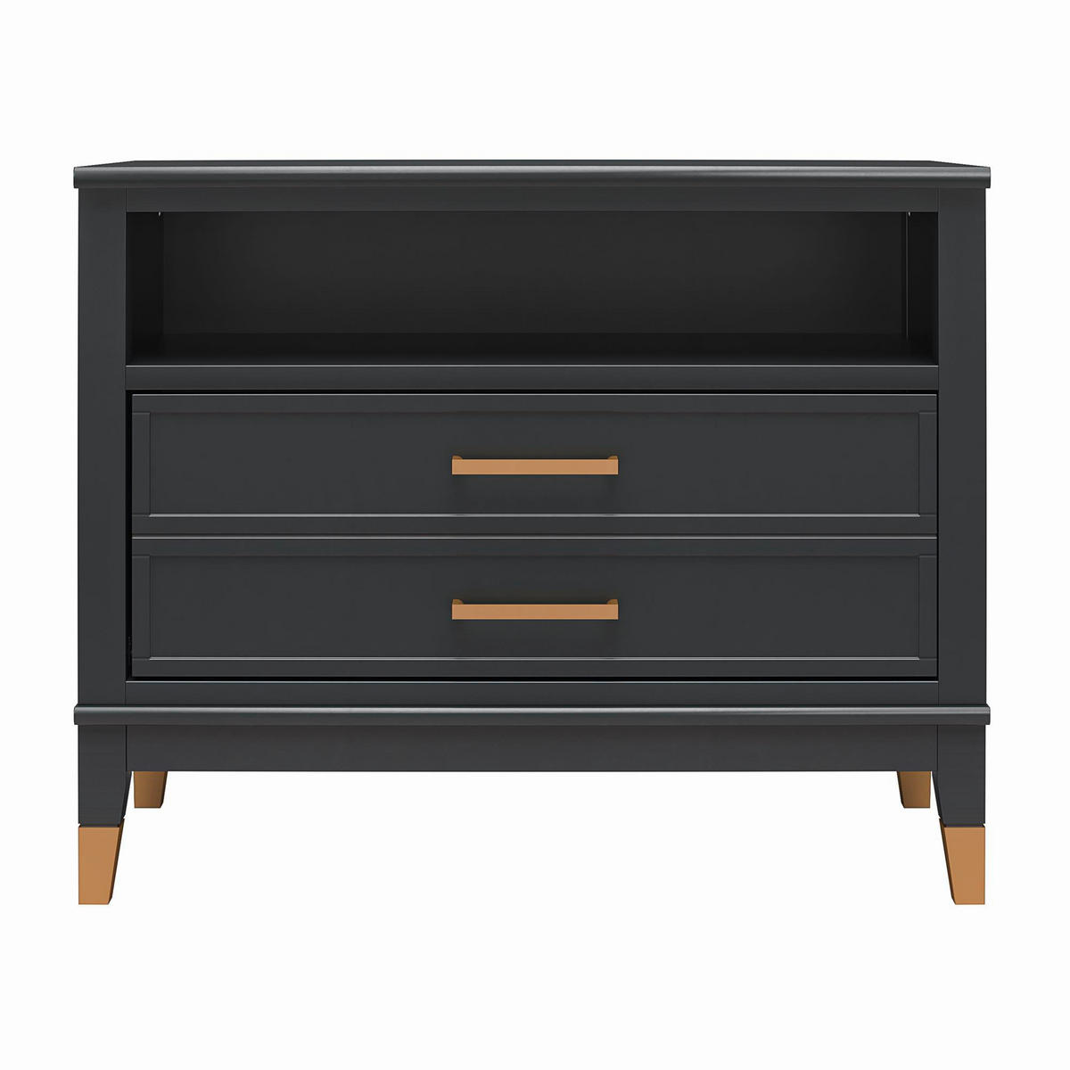 NACHTTISCH 76/61/40 cm  in Schwarz  - Messingfarben/Schwarz, Design, Holzwerkstoff/Metall (76/61/40cm) - MID.YOU