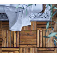 TERRASSENFLIESE 10 Stück  - Schwarz/Akaziefarben, Design, Holz/Kunststoff (30/30/2,4cm) - Ambia Garden