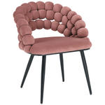 ARMLEHNSTUHL  in Eisen Samt  - Schwarz/Rosa, Design, Textil/Metall (58/80/62cm) - Novel