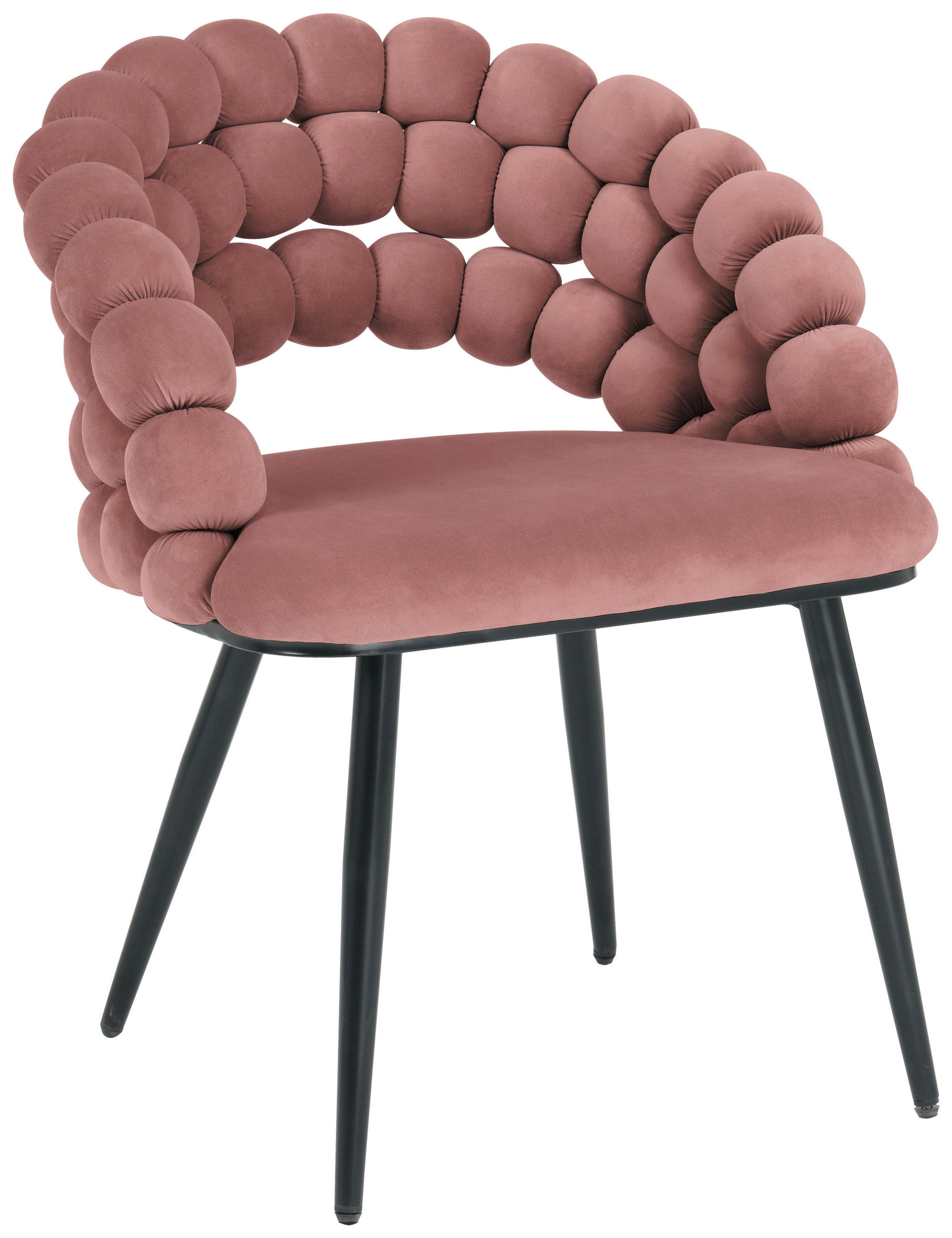 Scaun Cu Brațe din metal, textil, roz, negru