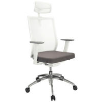 OTOČNÁ ŽIDLE, šedá, bílá - šedá/bílá, Basics, kov/textil (63/112-122/55cm) - MID.YOU