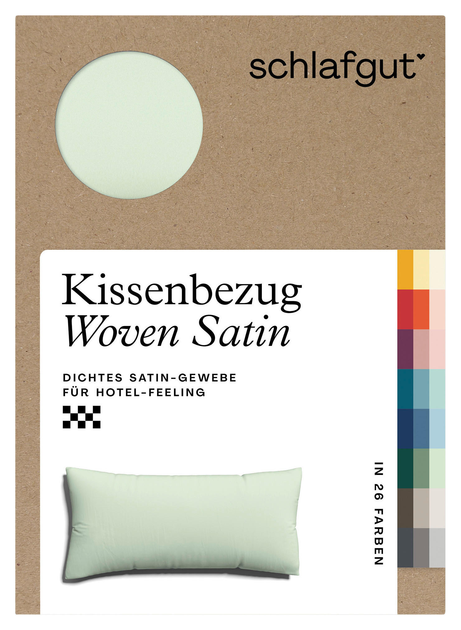KOPFKISSENBEZUG WOVEN SATIN 40/80 cm  - Hellgrün, Basics, Textil (40/80cm) - Schlafgut