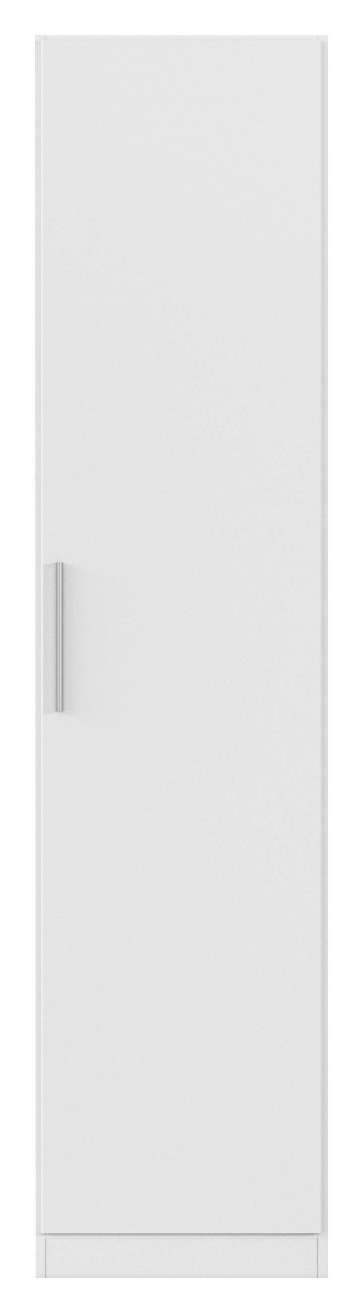 DREHTÜRENSCHRANK 47/197/54 cm,  in Weiß, 1-türig  - Alufarben/Weiß, KONVENTIONELL, Holzwerkstoff/Kunststoff (47/197/54cm) - home24