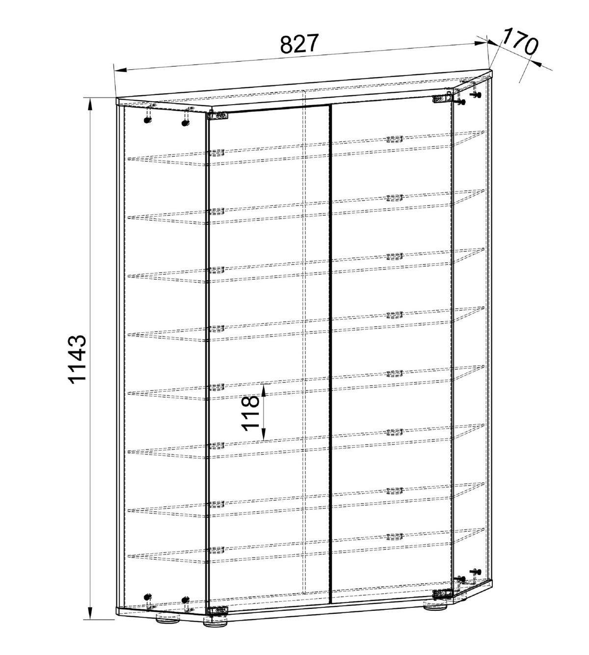 VITRINE in Silberfarben  - Transparent/Silberfarben, Design, Glas/Holzwerkstoff (83/114/17cm) - MID.YOU