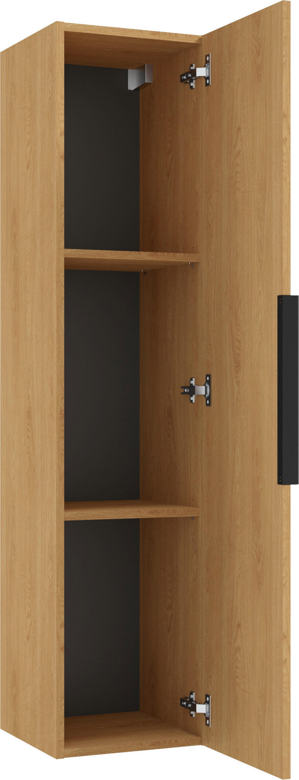 MIDISCHRANK 33/140/33 cm  - Eichefarben/Schwarz, MODERN, Holzwerkstoff/Metall (33/140/33cm) - MID.YOU