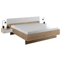 BETTANLAGE 180/200 cm  in Weiß, Eichefarben  - Eichefarben/Weiß, KONVENTIONELL, Holzwerkstoff (180/200cm) - Carryhome