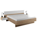 BETTANLAGE 180/200 cm  in Weiß, Eichefarben  - Eichefarben/Weiß, KONVENTIONELL, Holzwerkstoff (180/200cm) - Carryhome