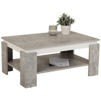 COUCHTISCH 90/60,5/41,5 cm rechteckig Grau, Weiß  - Weiß/Grau, KONVENTIONELL, Holzwerkstoff (90/60,5/41,5cm) - Boxxx
