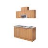 MINIKÜCHE 150 cm   in Buchefarben  - Edelstahlfarben/Beige, MODERN, Holzwerkstoff/Kunststoff (150cm) - FlexWell