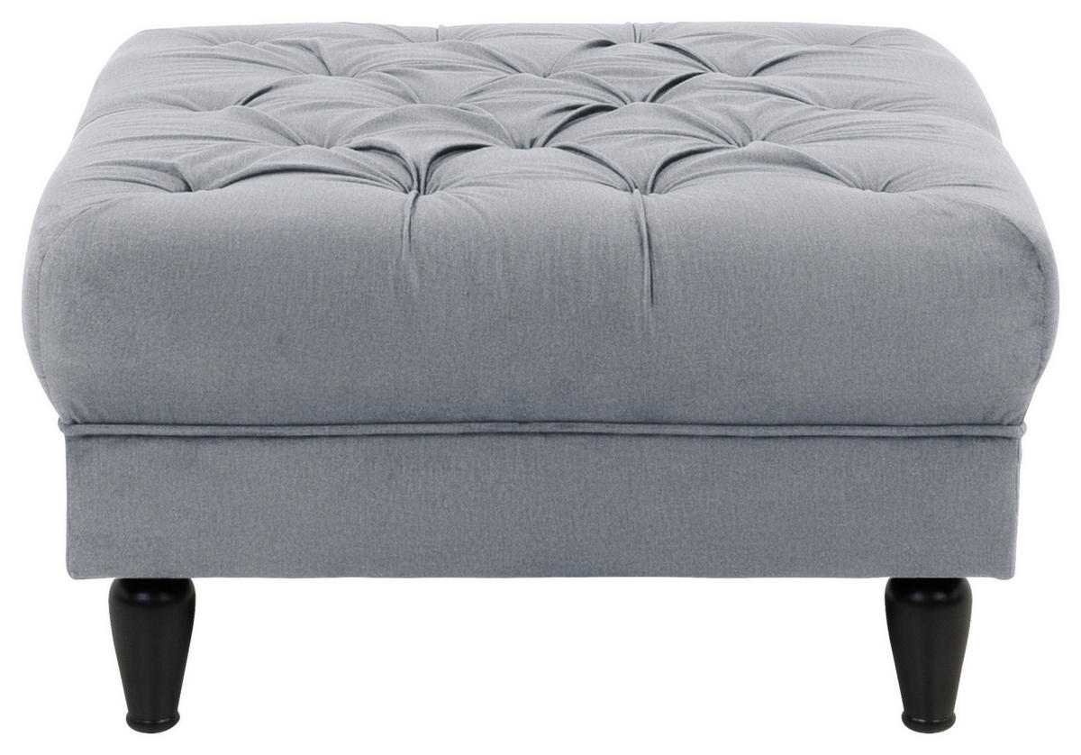 HOCKER Velours Grau  - Schwarz/Grau, Design, Holz/Textil (82/44/82cm) - MID.YOU