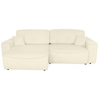 ECKSOFA Creme Cord  - Creme/Schwarz, KONVENTIONELL, Kunststoff/Textil (148/265cm) - Carryhome